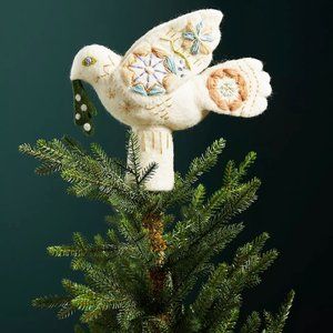 Anthropologie Unity Felt Dove Tree Topper